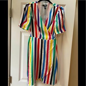 NWT Aqua multicolored wrap dress, small